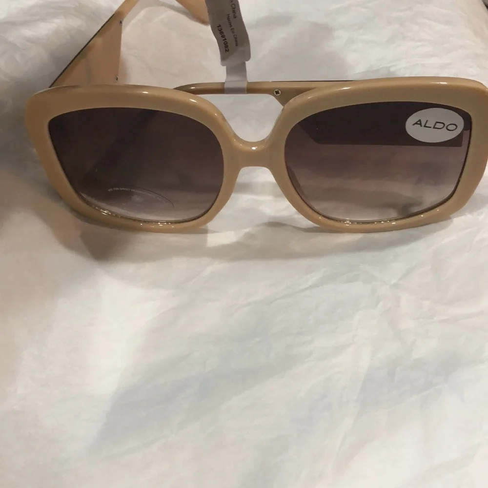 Aldo‎ tan Eliandre-271 plastic frame logo fade lens oversized sunglasses new